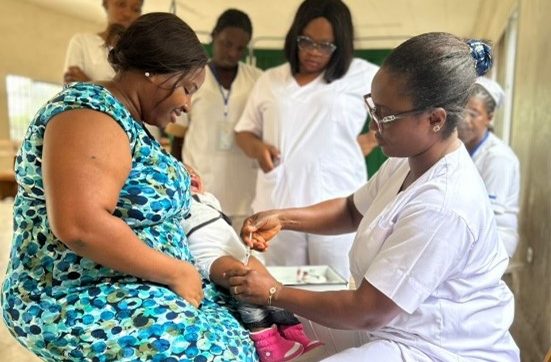 RTS,S vaccine administration in Bota district Hospital Limbe, Southwest region, Cameroon during a vaccination session